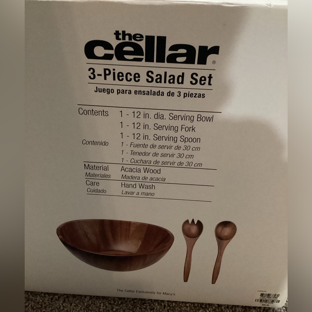 New the Cellar , Acacia Wood 3 Piece Salad Set, Created for Macy's - Picture 9 of 10